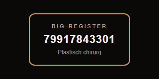 BIG-register 79917843301 — plastisch chirurg